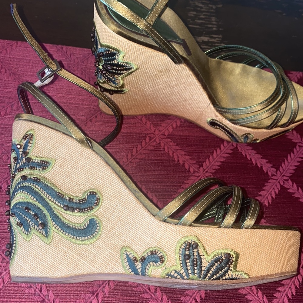 Nicole Miller SUMMER Platform Shoes SANDALS 10 B 10B comes in original box - Picture 2 of 4